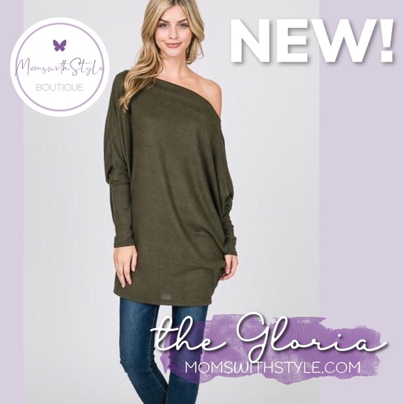 NWT women’s dolman one shoulder knit blouse top - Picture 6 of 6